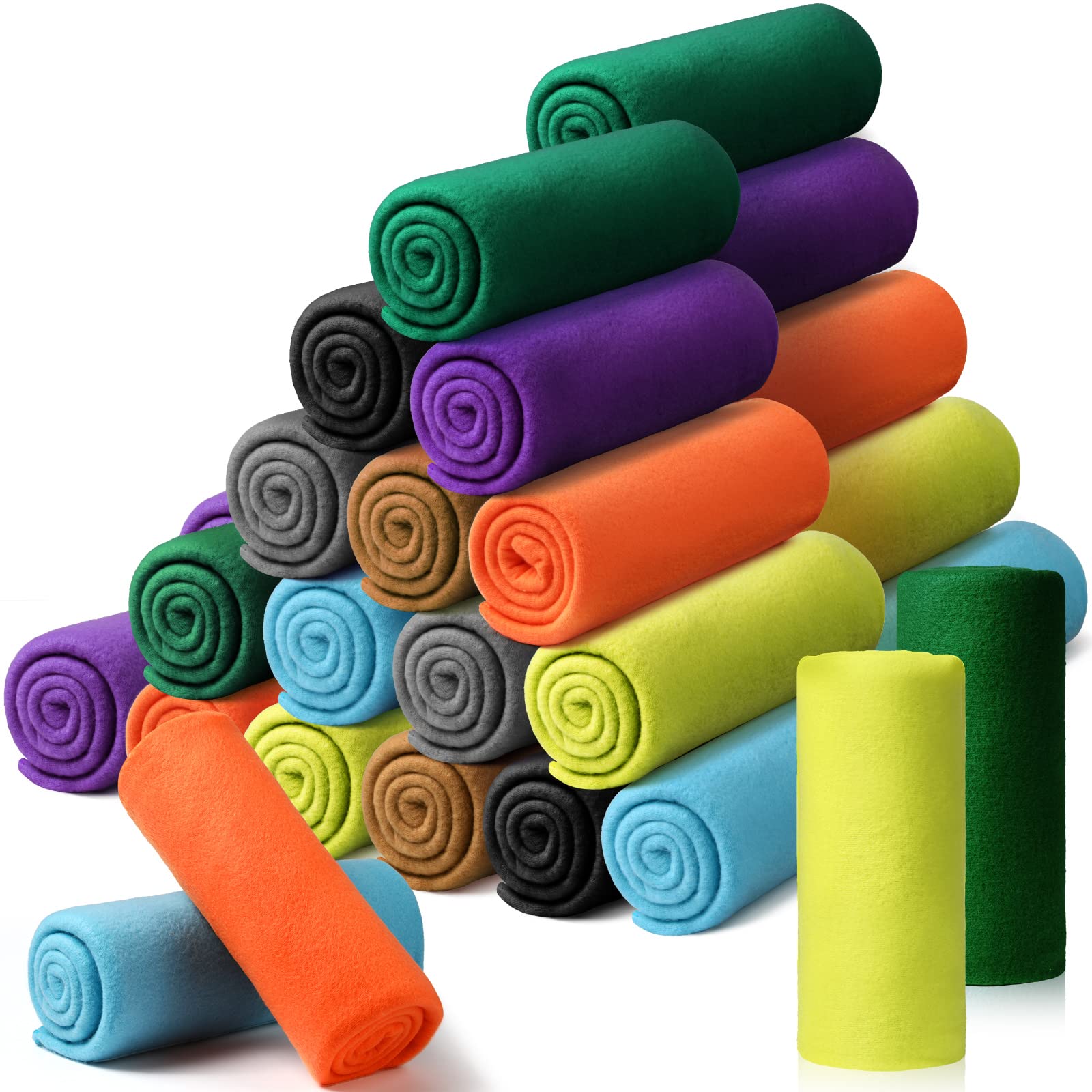 40 Packs Fleece Blanket Bulk 60 x 50 Inch Soft Lightweight Fleece Blanket Warm Throw Blanket Plush Fleece Pet Blanket for Bed Couch Sofa Home Office Wedding Gifts Travel Camping (Fresh Color)