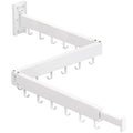 Clothes Drying RackLaundry Drying rackWall Mounted Clothes RackClothes Hanging RackLaundry Rack Wall MountFolding Retractable Collapsible Drying Rack Clothing (Three-PolesJ HooksWhite)
