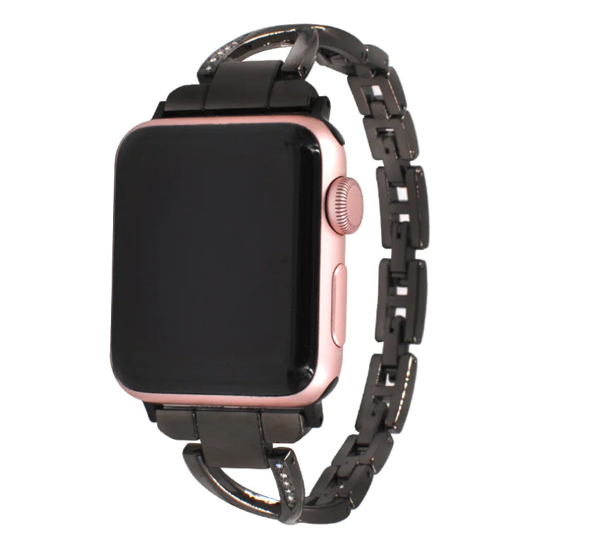Apple Watch Band X-Type Stainless Steel with Diamonds