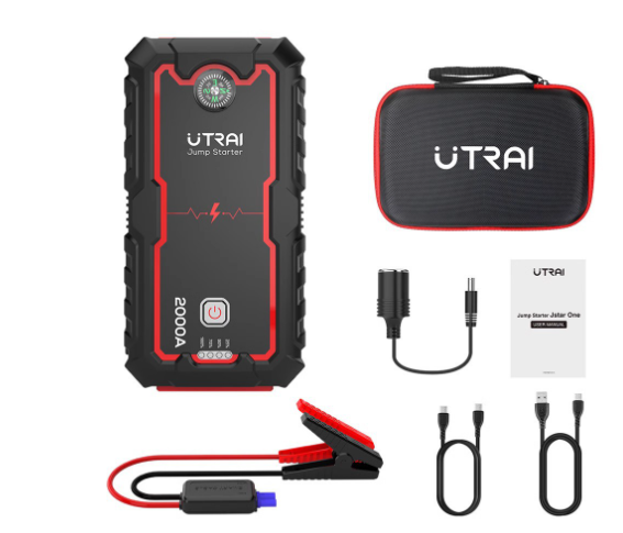 Portable 12V Car Battery Jump Starter with Large Capacity Power Bank
