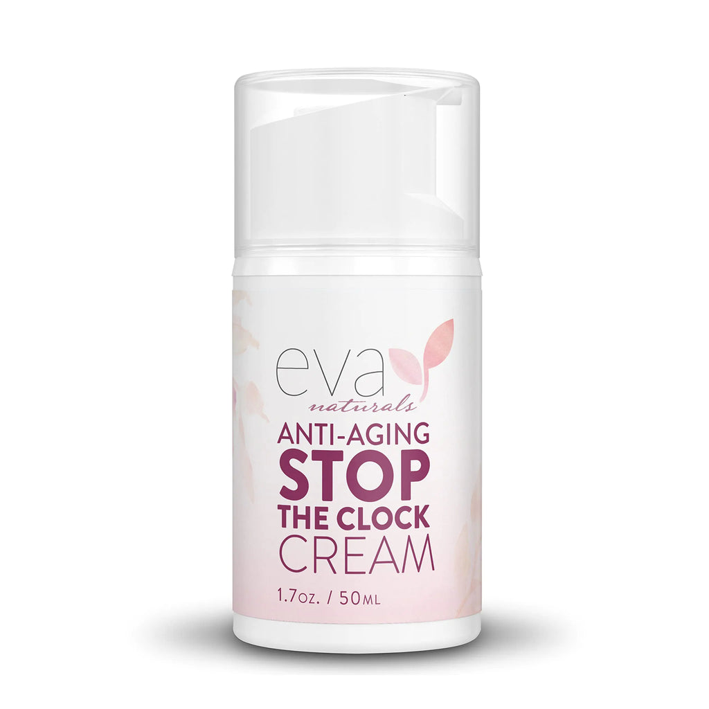 Eva Naturals Stop the Clock Anti-Aging Cream (1.7oz) - Face Moisturizer Visibly Reduces Wrinkles Facial Skin Care Products With Glycolic - Moisturizer for Face - Premium Quality Face Cream