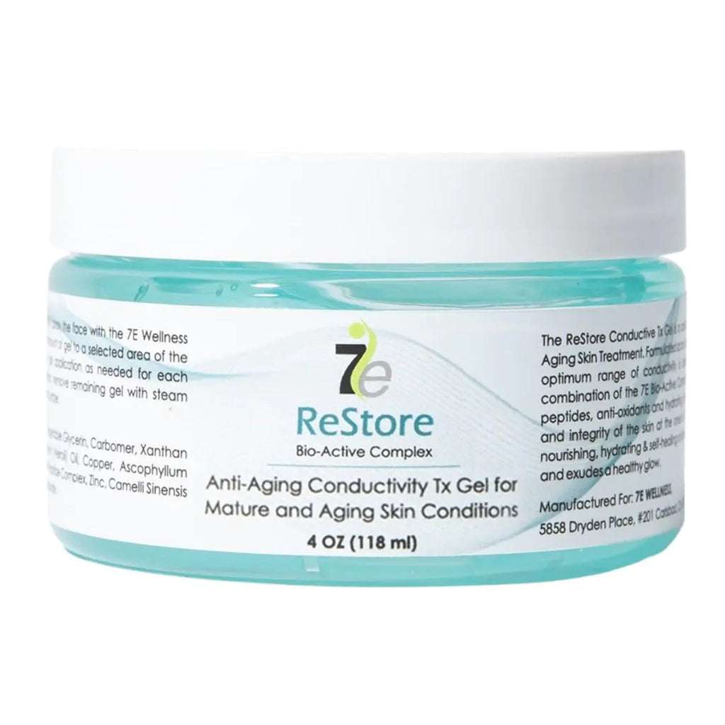 myolift 7E Wellness ReStore Conductive Gel with Bio-Active Complex - 4oz - Facial Skin Care Products with Green Tea Extract Hyaluronic Acid and Collagen Peptides - Anti Aging and Skin Tightening